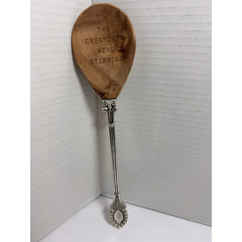 Mud Pie Serving Spoon 12.5 Silver Plated Holiday Twas The Night Before Christmas